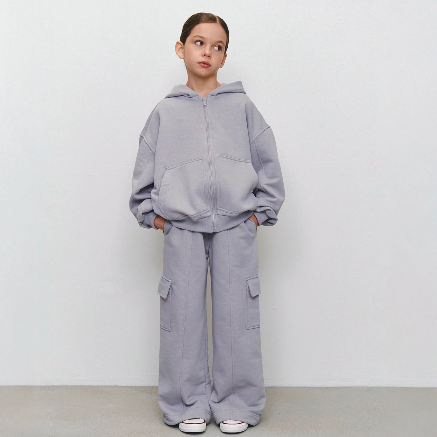 Damen Kapuzenjacke Cargo-Hose Set Weite Passform