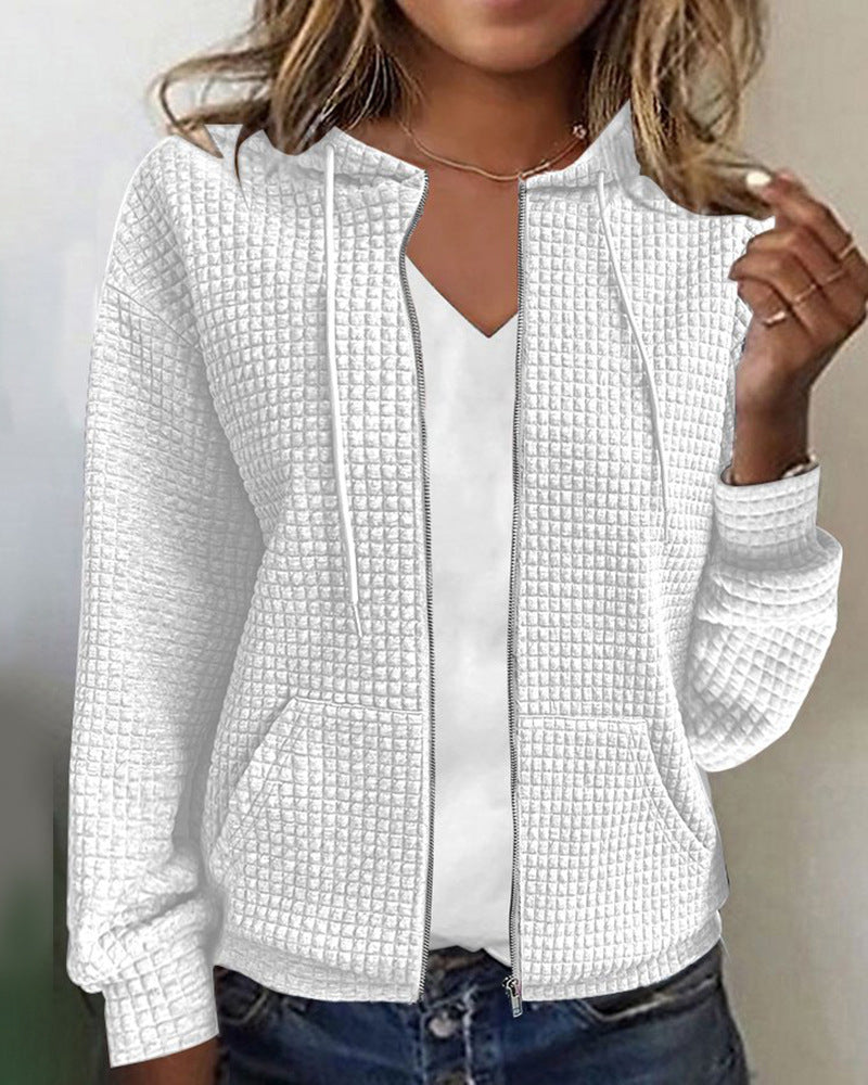 Damen Kapuzenjacke Waffelstruktur Norvielle