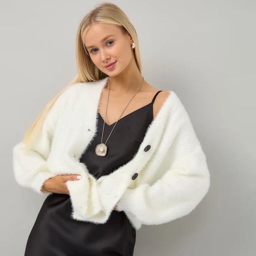 Damen Strickjacke Asymmetrisch Knopfverschluss Norvielle - Norvielle