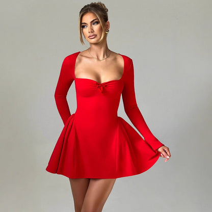 Damen Cocktailkleid V-Ausschnitt Schwingrock Norvielle - Norvielle