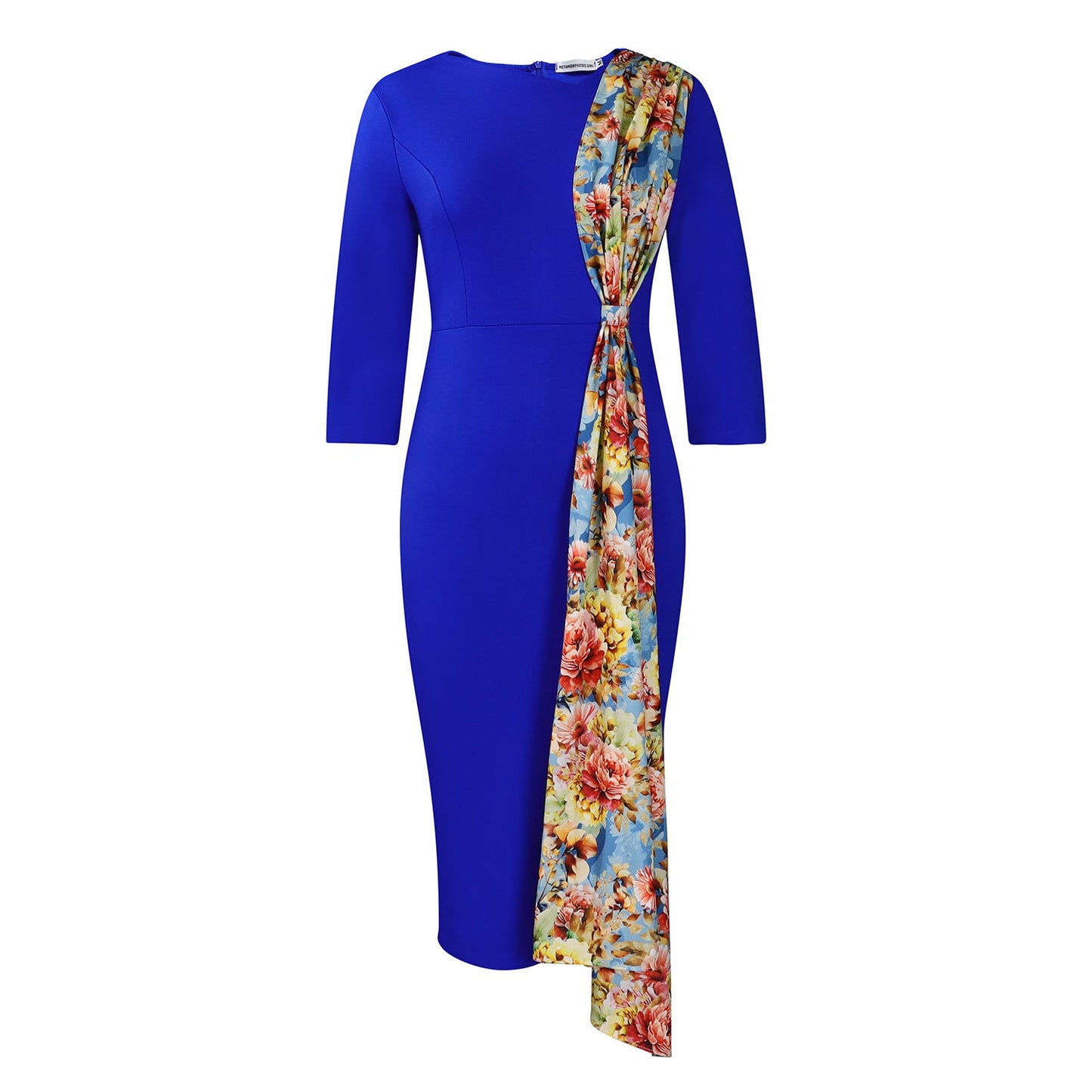 Damen Etuikleid Blumenschal Eleganter Schnitt