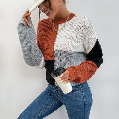 Damen Pullover Blockstreifen-Design Modern Norvielle