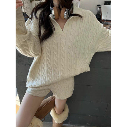 Damen Grobstrickpullover Zopfmuster Norvielle
