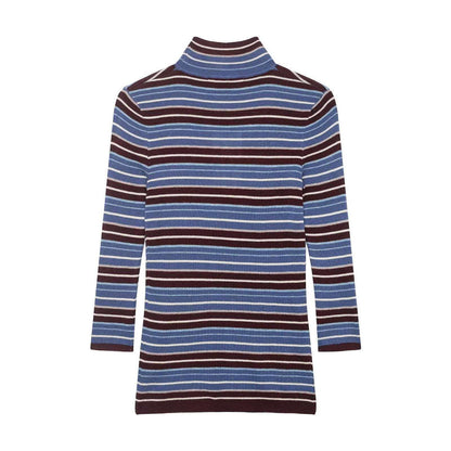 Damen Rollkragenpullover Streifenoptik