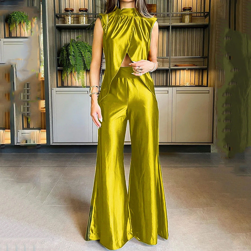 Damen Jumpsuit Eleganter Schnitt Tiefes Dekolleté Norvielle