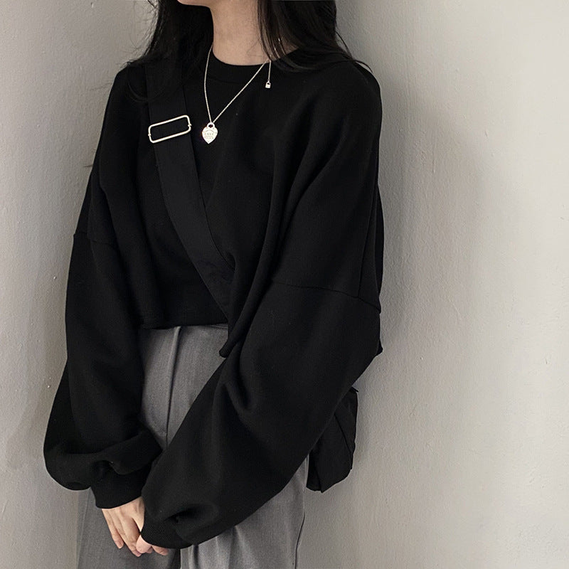 Damen Cropped Sweatshirt Norvielle Kapuzenlos