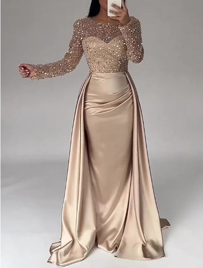 Damen Abendkleid Glitzer Oberteil Fließender Rock Norvielle