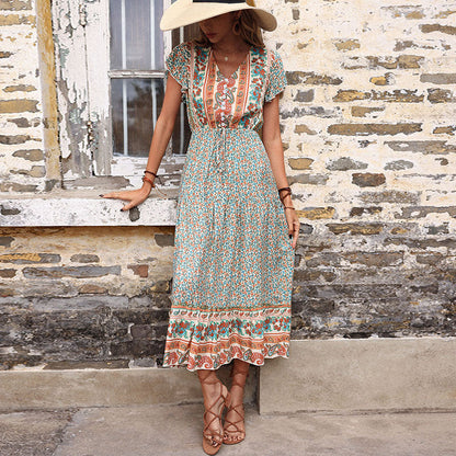 Damen Maxi-Kleid Elastisch Floraletal Norvielle