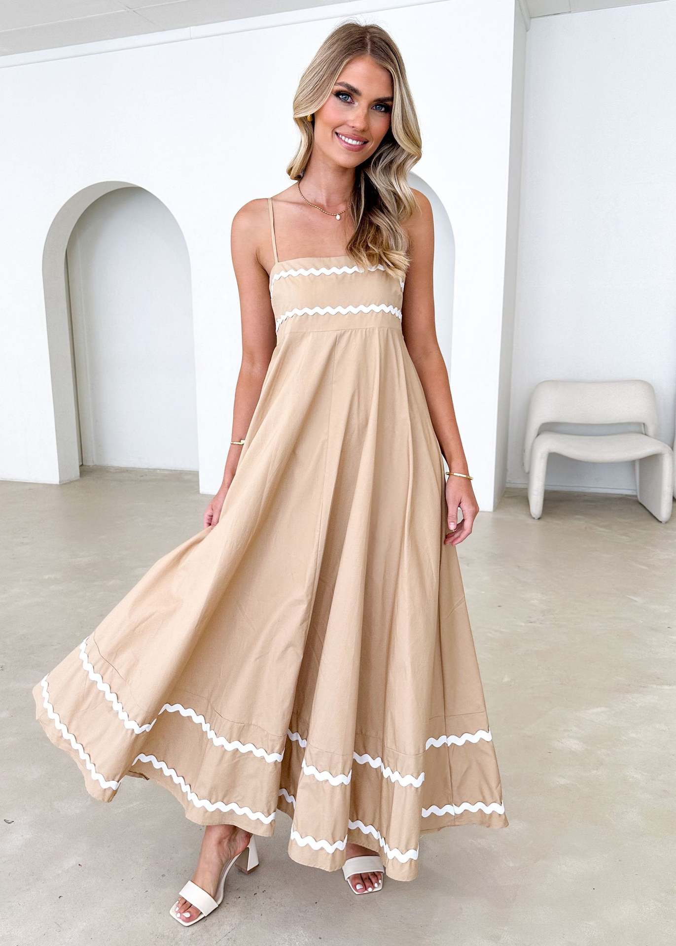 Damen Maxikleid A-Linie Sommer Elegantes Design Norvielle