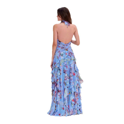 Damen Maxi-Kleid mit Rüschendetails Voluminös Norvielle