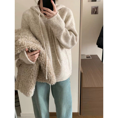 Damen Hoodie Weiches Fleece Kängurutasche