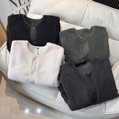 Damen Fleecejacke Warm Gefüttert Norvielle Druckknopfverschluss