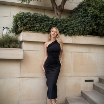 Damen Wickelkleid Asymmetrischer Ausschnitt Rüschen-Finish Norvielle