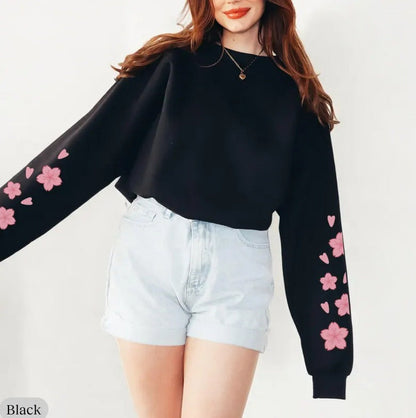 Damen Sweatshirt Florales Design Großärmelig Norvielle