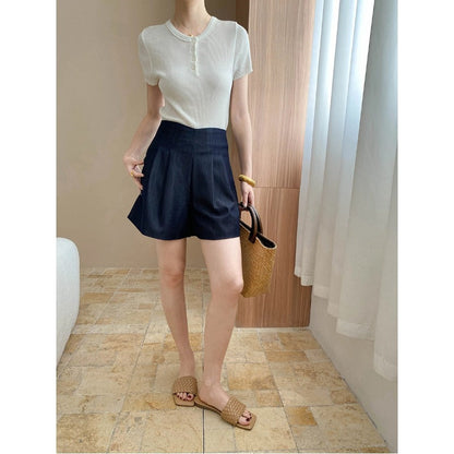 Damen Shorts-Set mit Schlitzen Hochtailliert Norvielle