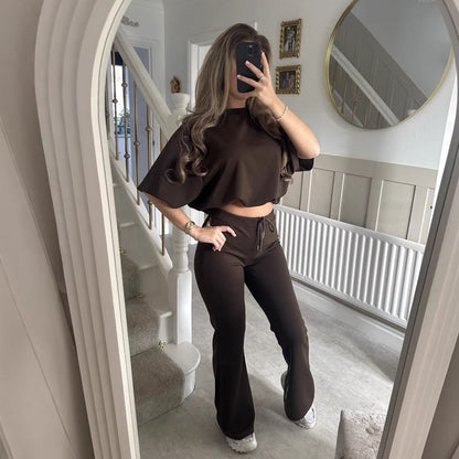 Damen Strick Lounge-Kombination Weit Schnitt Elegantes Design