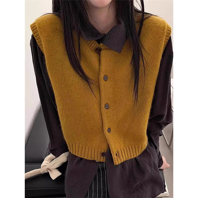 Damen Strickweste Knopfdetail Moderner Schnitt Norvielle