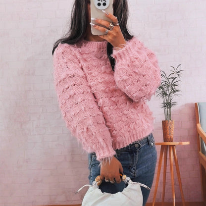 Damen Strickpullover Kuschelig Struktur Norvielle