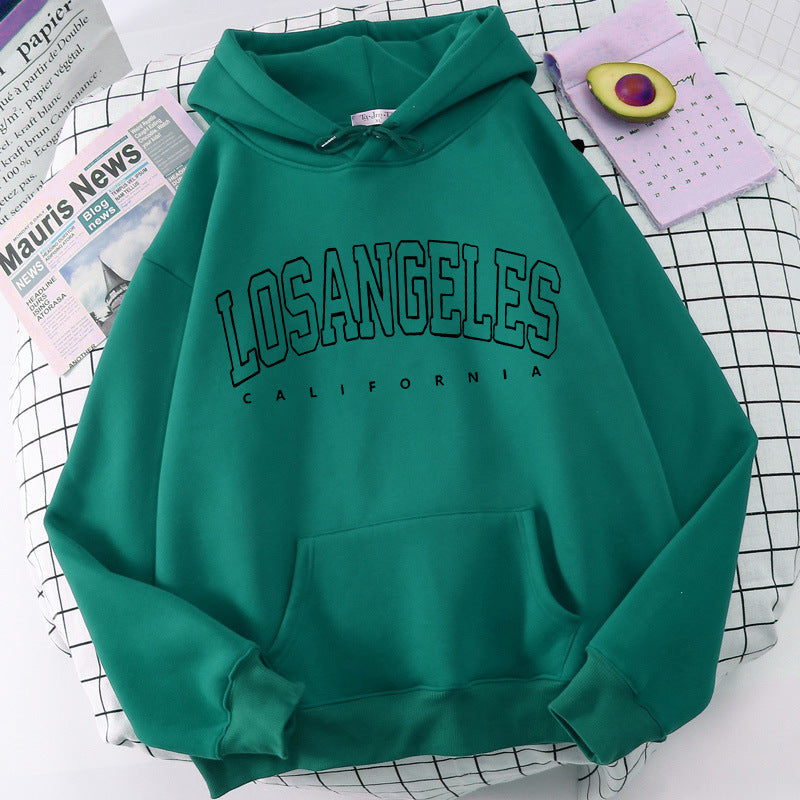 Damen Kapuzenpullover Los Angeles Print Weites Design
