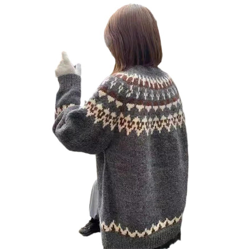 Damen Strickpullover Norwegermuster Norvielle