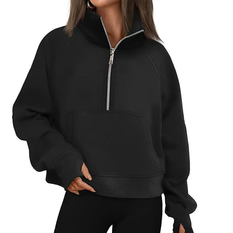 Damen Hoodie Hochkragen Sportlich Norvielle