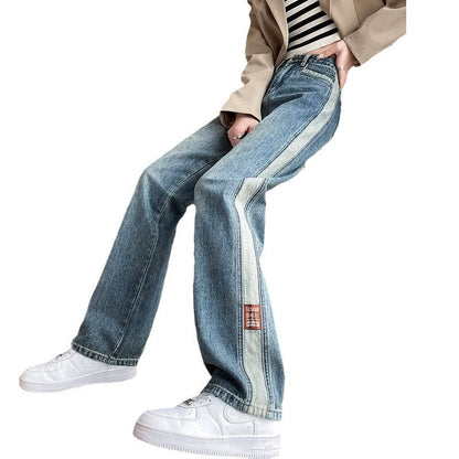 Damen Weite Jeans mit seitlichen Streifen