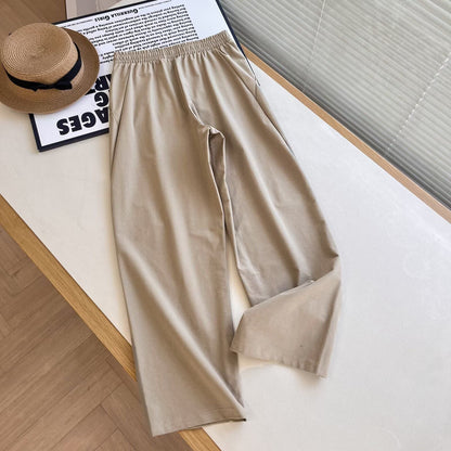 Damen Chino-Hose Elastischer Bund Beige