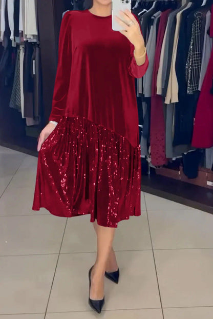 Damen Partykleid Funkelnder Rock Weiches Oberteil Norvielle