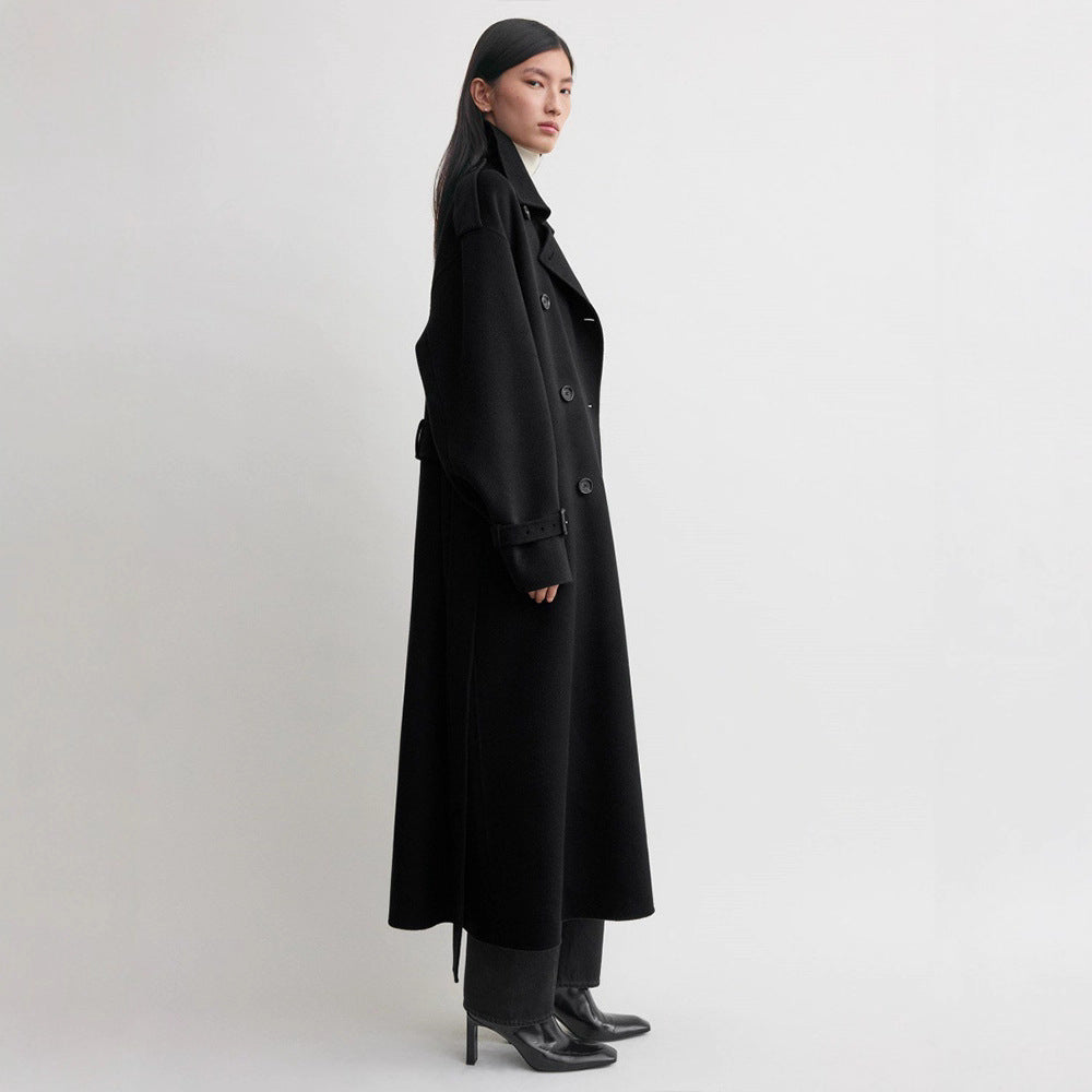 Damen Überlanger Trenchcoat aus Wolle Norvielle