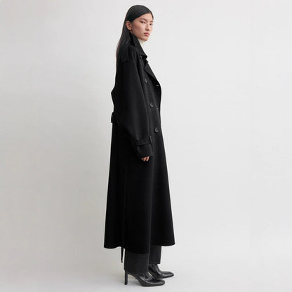Damen Überlanger Trenchcoat aus Wolle Norvielle