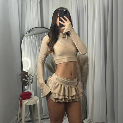 Damen Crop- und Mini-Rock Set Norvielle