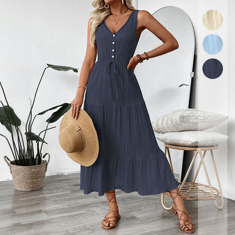 Damen Maxikleid Elastisch Rüschen Norvielle - Norvielle