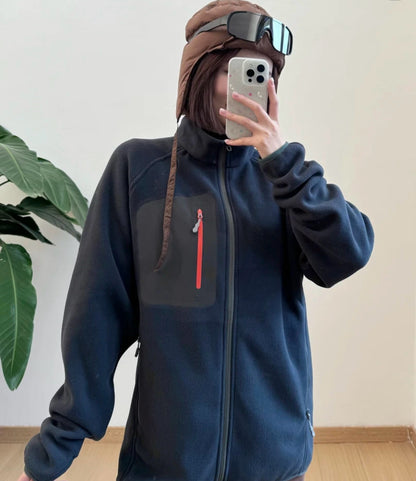 Damen Fleecejacke Norvielle Mit Taschen Hocher Kragen