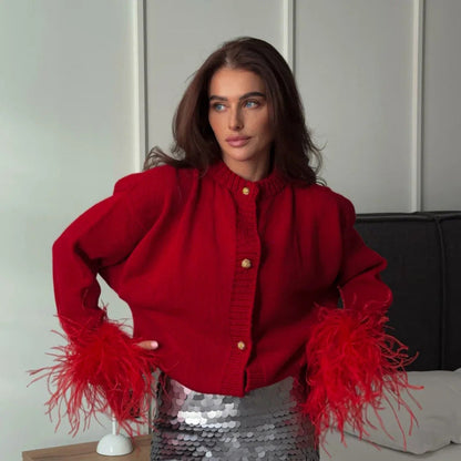 Damen Strickjacke mit ausgefallenen Ärmeln Norvielle - Norvielle
