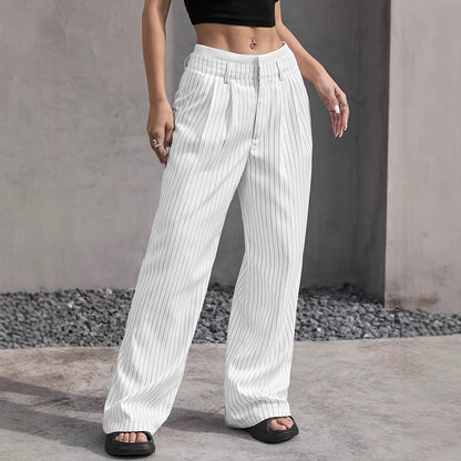 Damen Hochwasserhose Klassisch Schräge Taschen Norvielle