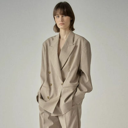 Damen Blazer Oversized Doppelter Knopf Norvielle