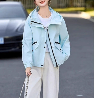 Damen Übergangsjacke mit Kapuze und Taschen Norvielle