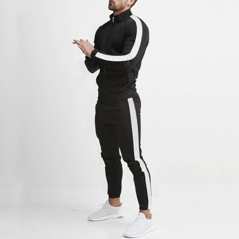 Herren Sportanzug-Set mit Reißverschluss und Streifen