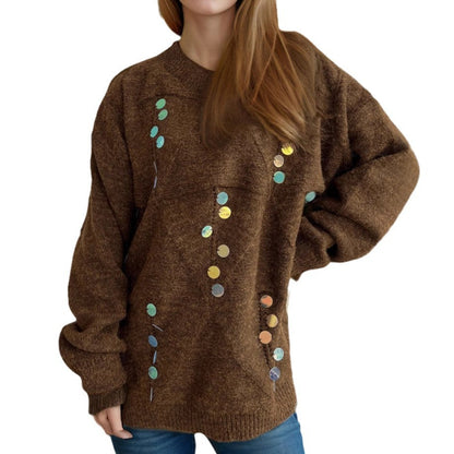 Damen Strickpullover mit Pailletten Norvielle