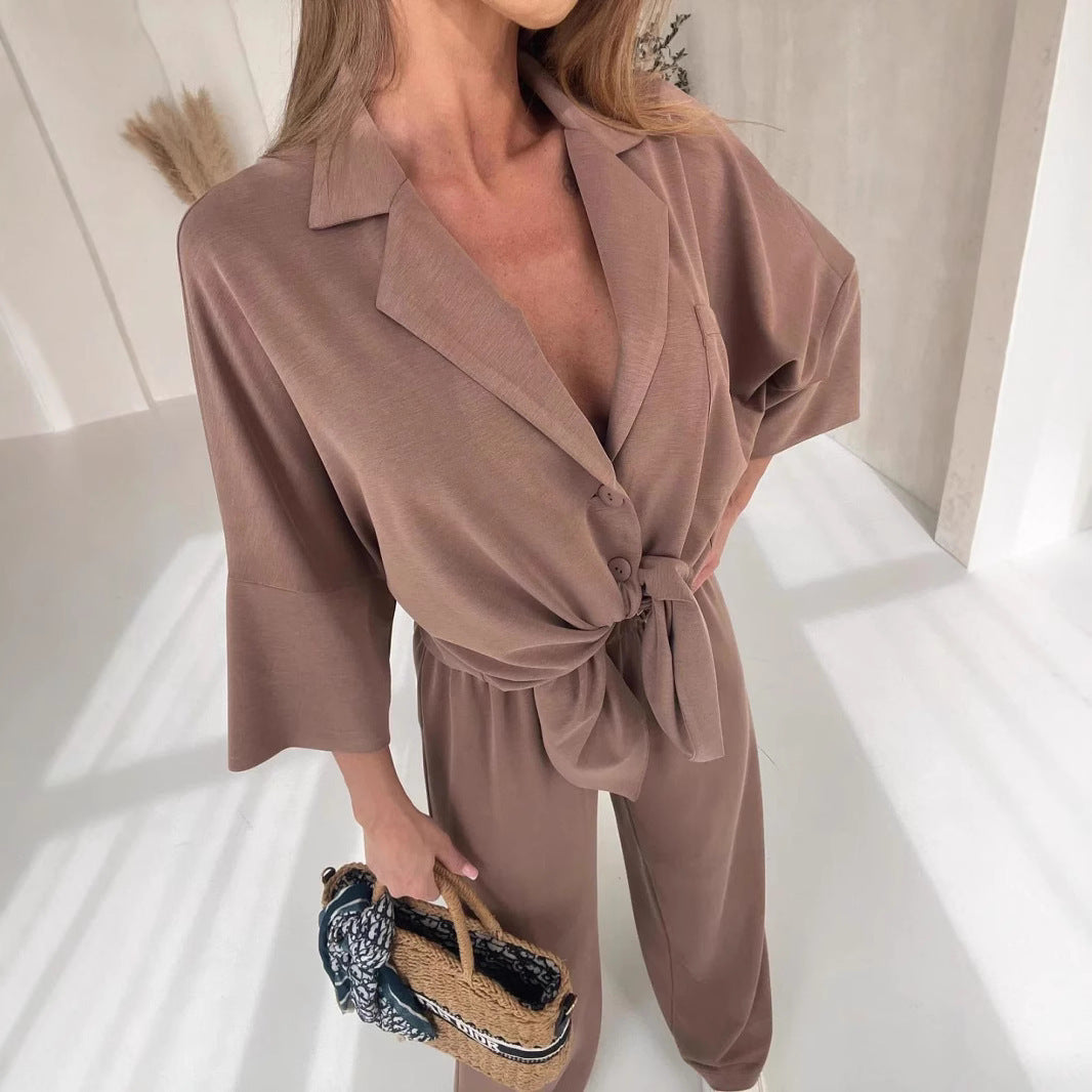 Damen Wickel-Jumpsuit Norvielle mit Knöpfen Elegantes Design