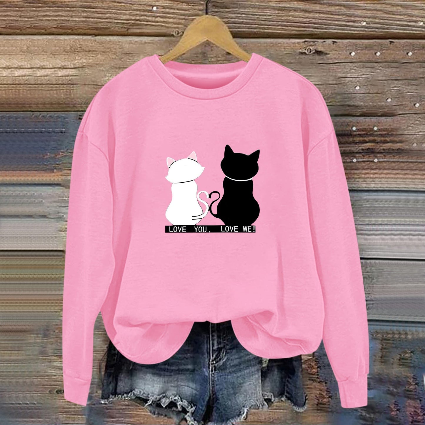 Damen Sweatshirt Katzenmotiv Humor