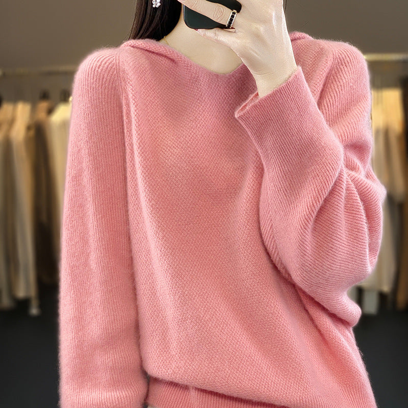 Damen Pullover V-Ausschnitt Voluminöse Ärmel Norvielle