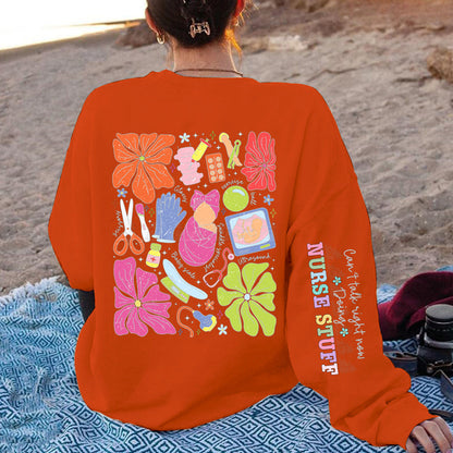 Damen Sweatshirt Bunt Grafikdesign Baumwolle