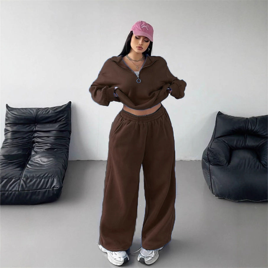 Damen Sportliches Hoodie und Sweathosen Set Baumwolle