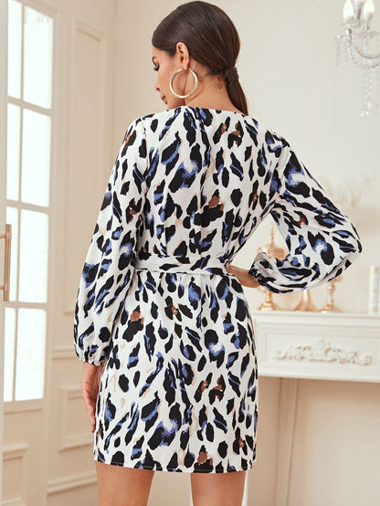 Damen Tierblusenkleid Tailliert Norvielle
