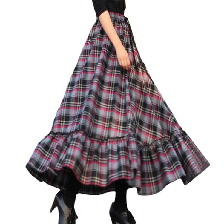 Damen Maxi-Rock Viskose-Mix Eleganter Absatz