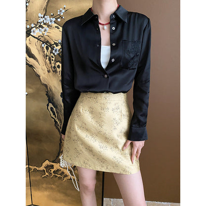 Damen Bluse mit Stickdetails Klassischer Schnitt Norvielle