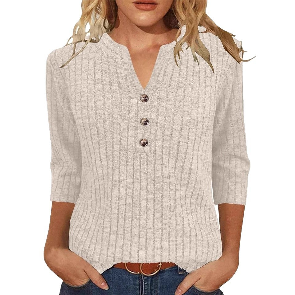 Damen Strickpullover Modernes Rippenmuster Dekorativer