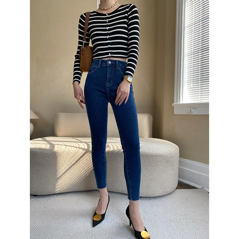 Damen High-Waist Jeans Modernes Design Norvielle