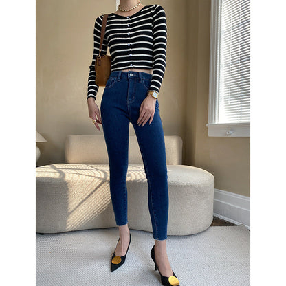 Damen High-Waist Jeans Modernes Design Norvielle